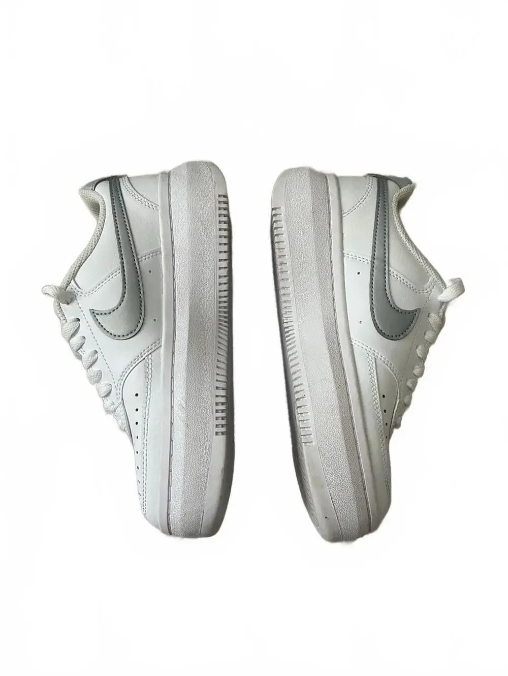 Nike Court Vision Alta Platform White/Grey Platform Sneakers Size 6.5